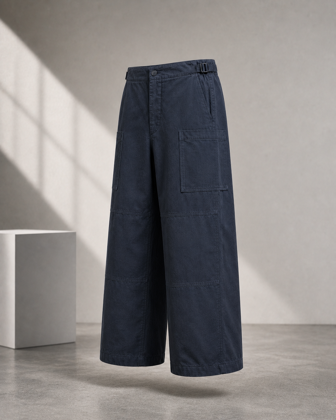 Slate Navy Grid Pocket Pants side view