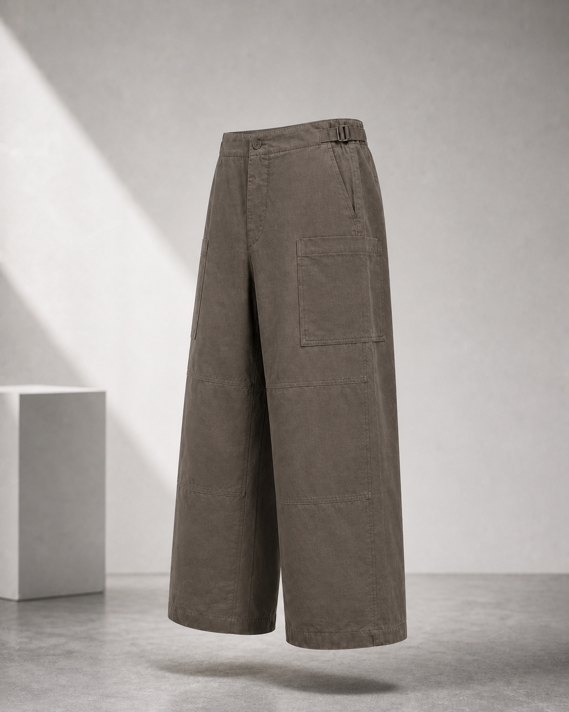 Soil Brown Grid Pocket Pants side view