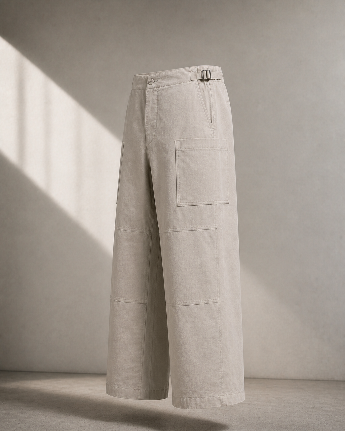 Warm Stone Grid Pocket Pants side view