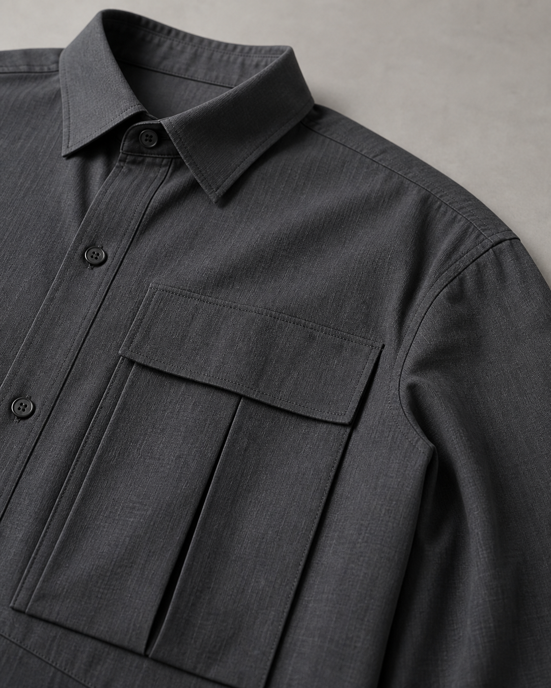 Graphite Utility Shirt detail view