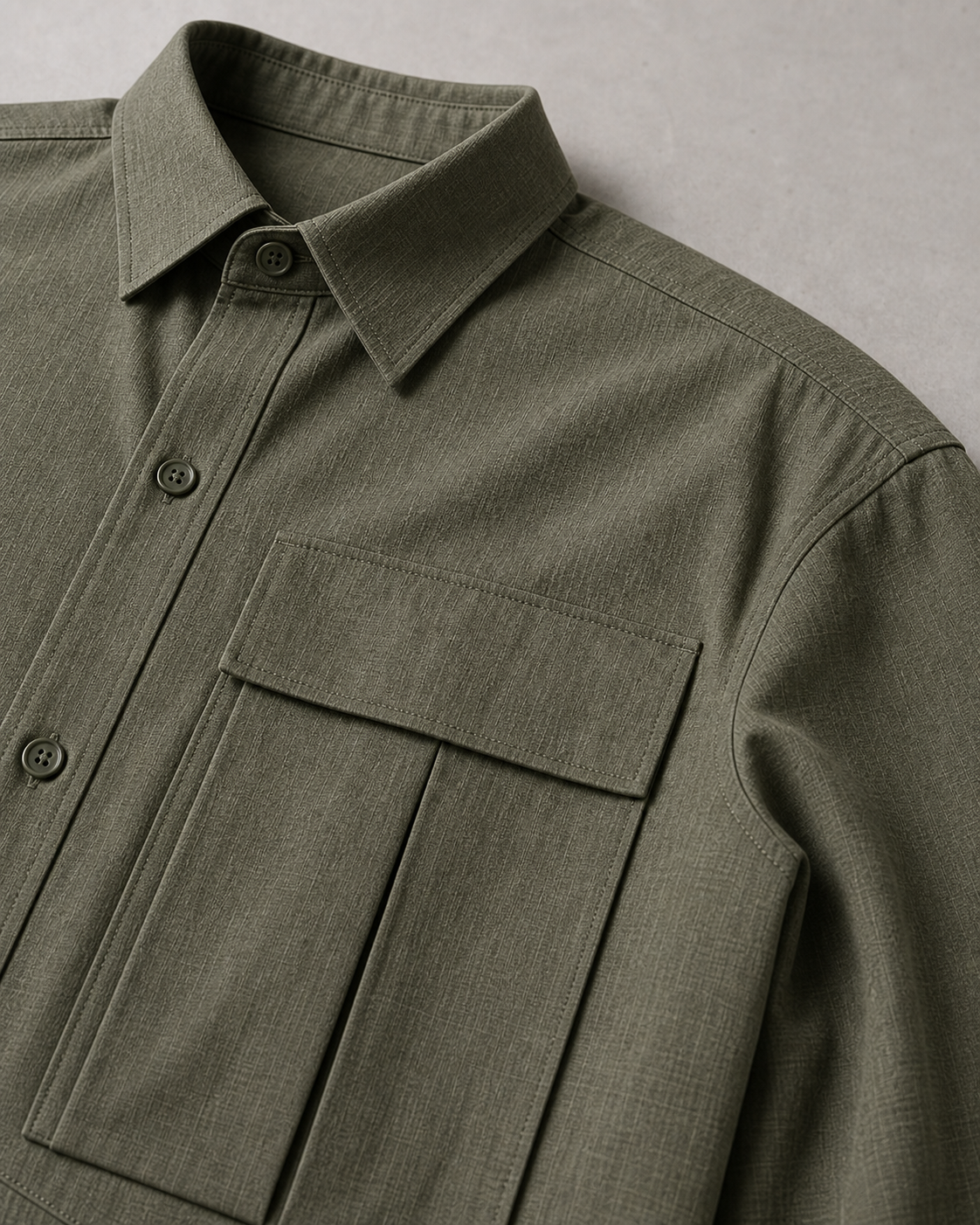 Green Utility Shirt detail view