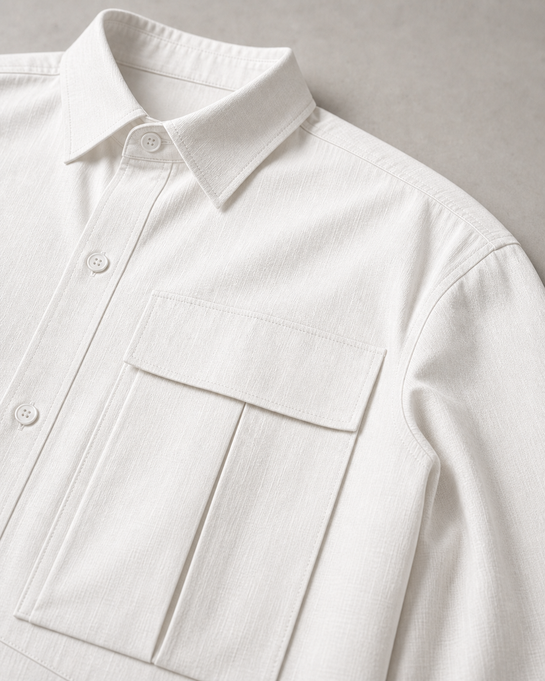 White Utility Shirt detail view