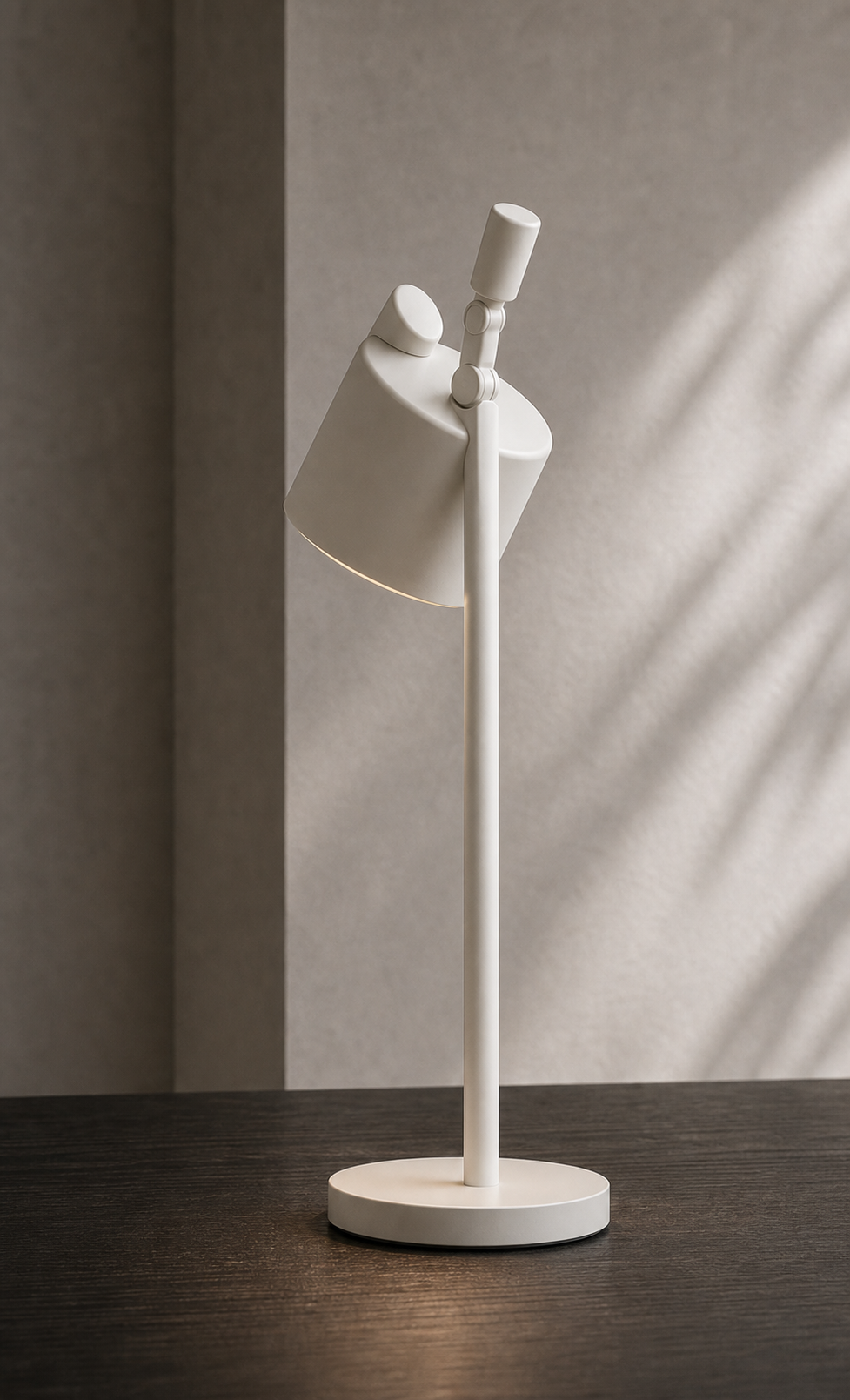 White Task Lamp rear view