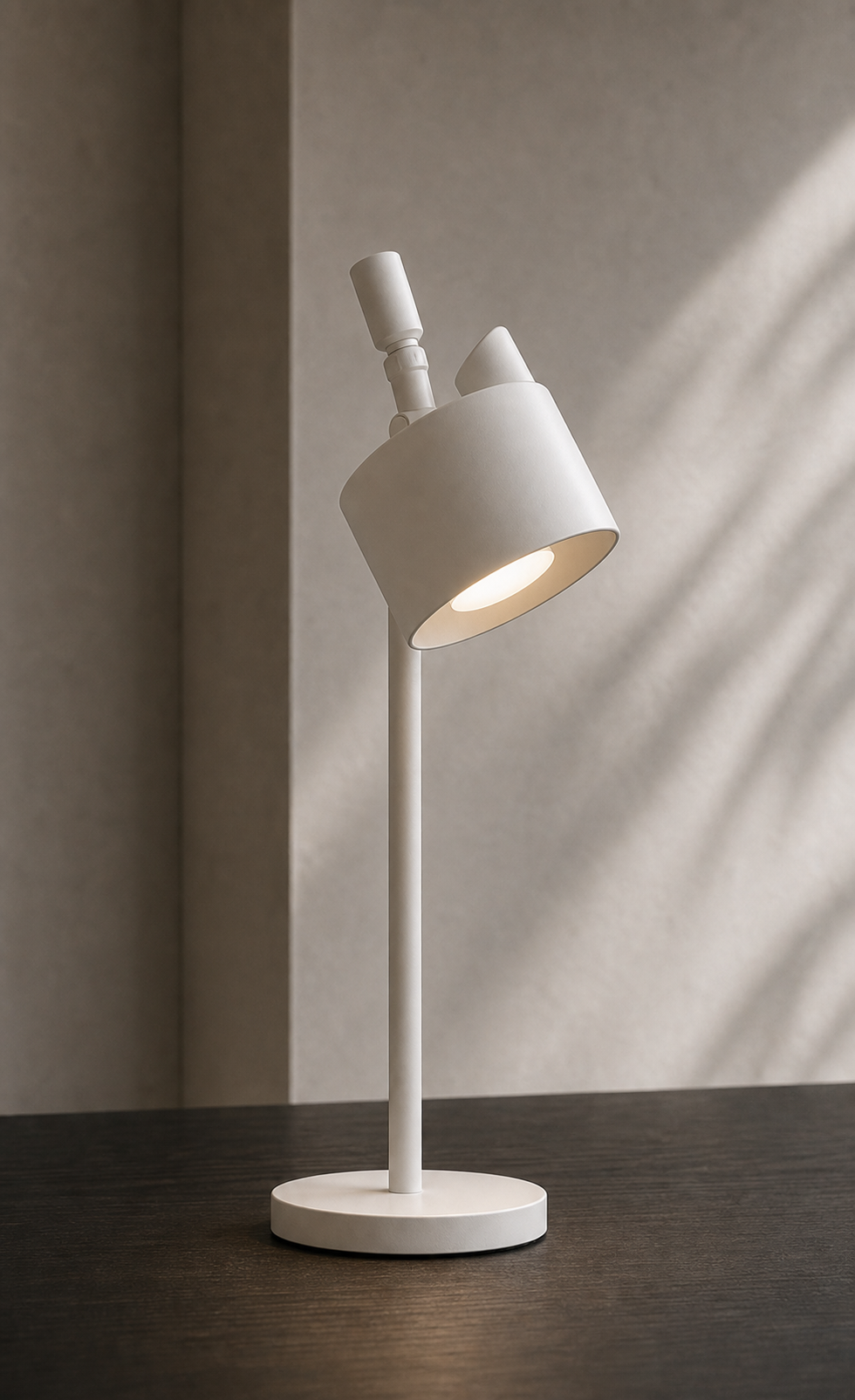 White Task Lamp side view